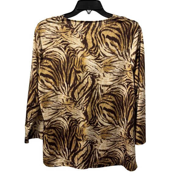 Jones New York Blouse Sz XL Cowl Neck Animal Print Top - Picture 12 of 12